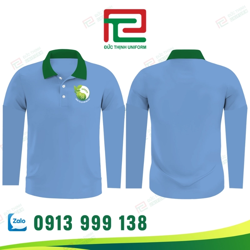 may áo thun đồng phục Polo tay dài