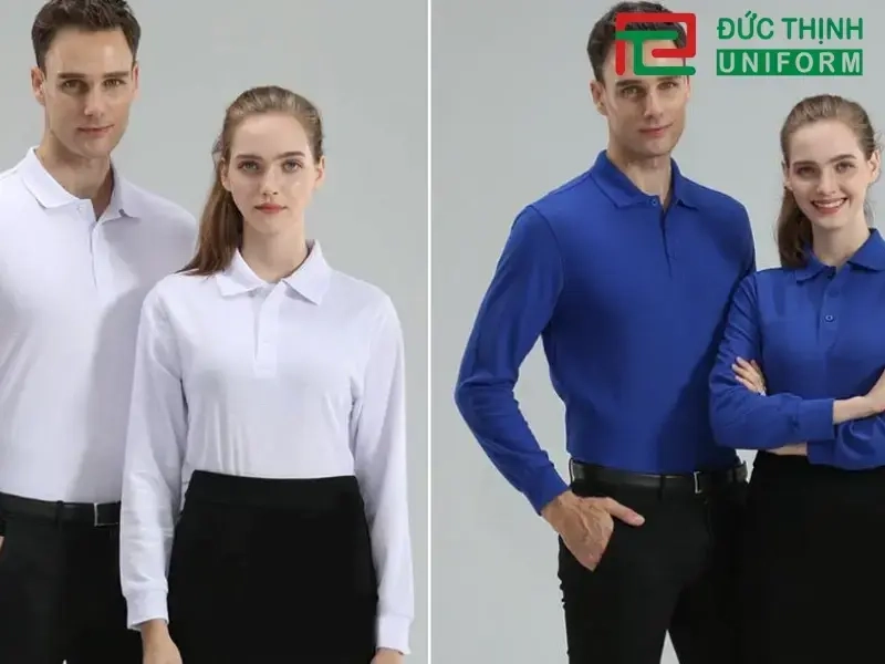 may áo thun đồng phục Polo tay dài