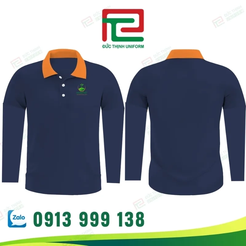 may áo thun đồng phục Polo tay dài