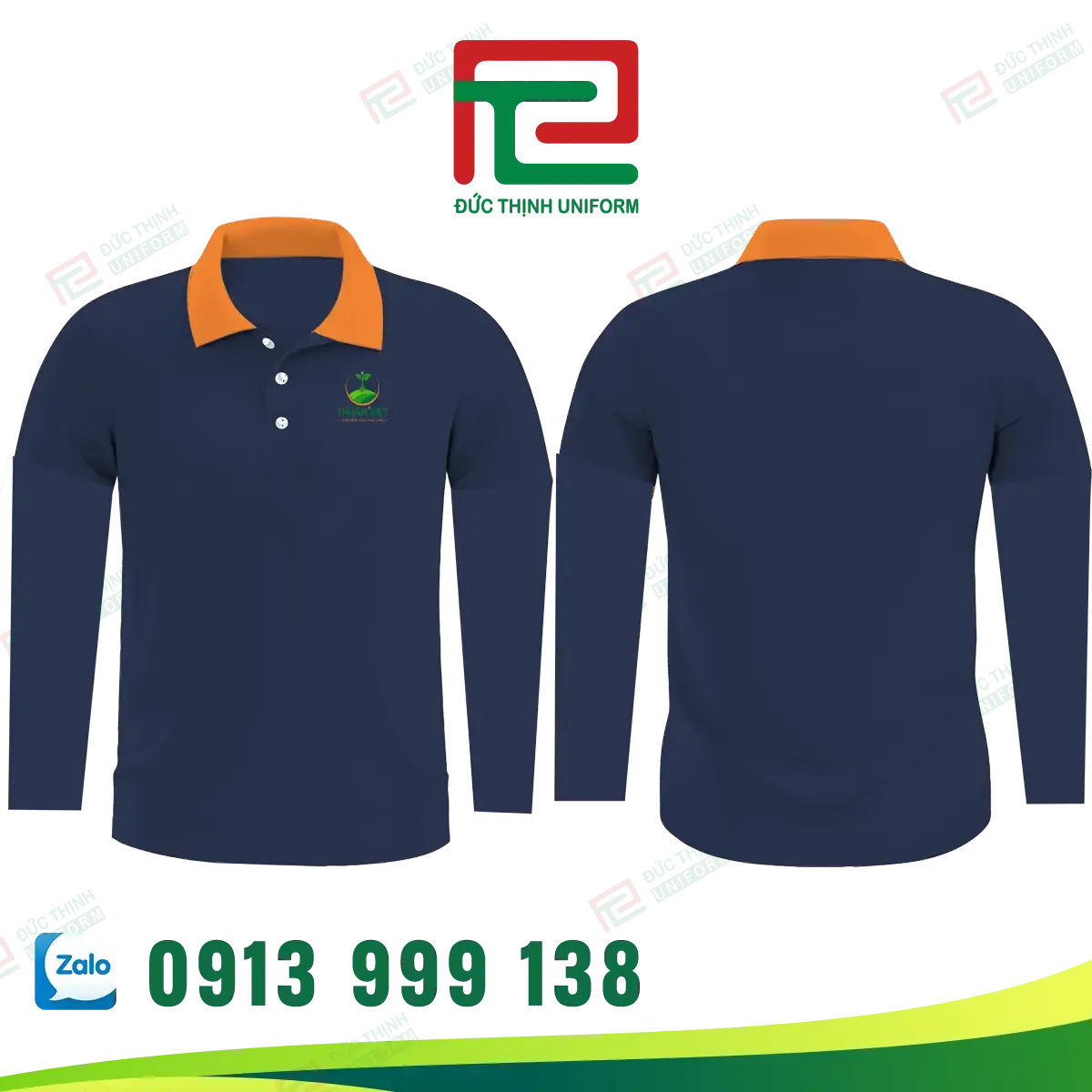 may áo thun đồng phục Polo tay dài